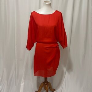 Max studio sheer orange dress large